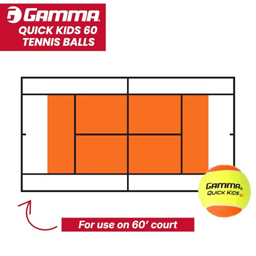 GAMMA Quick Kids 48-Box Training Tennis Balls for 10 & Under, Low-Compression, USTA & ITF Approved