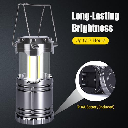 Camping Lantern Battery Pack - 20 Black LED Lanterns with 60 AA Batteries