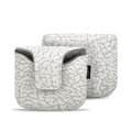 Golf Club Mallet Putter Head Cover with USA Flag & Elephant Print - Magnetic Closure, Durable PU Material - White