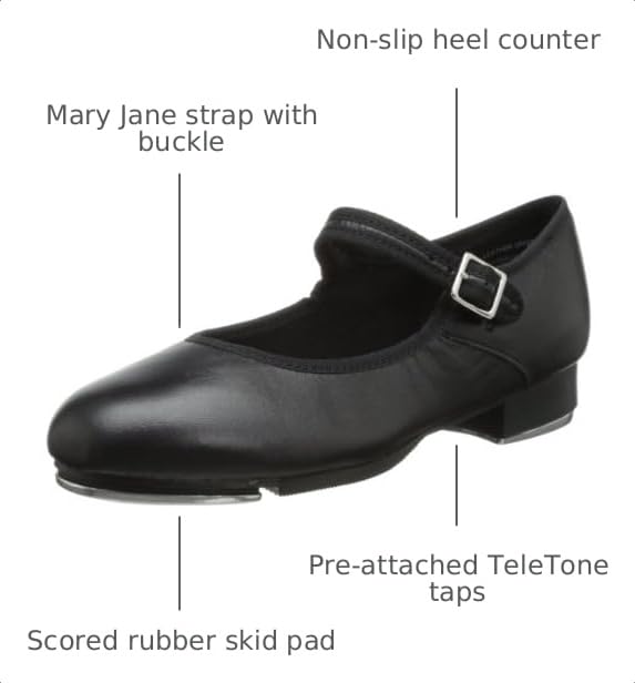 Capezio Women's 3800 Black Tap Shoe - Mary Jane Style, Non-Slip, Comfortable Fit