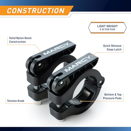 Adjustable Olympic Barbell Collars Pair - Black 2-Inch Clamp Clips