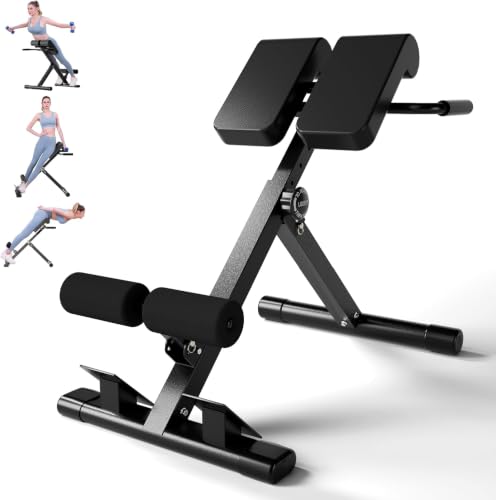 Sirhome Black Adjustable Roman Chair for Back and Core Workout