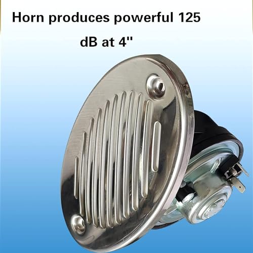 Marine Boat Horn 12V Stainless Steel Flush Mount 125dB Marine Horn with Screws