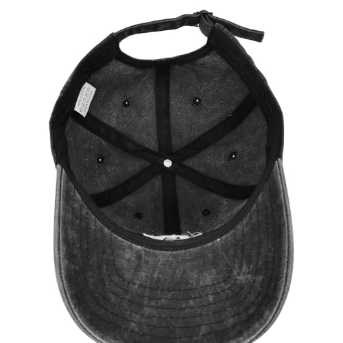 Embroidered Baseball Cap for Men Women - Pirate Skull Washed Black Variation