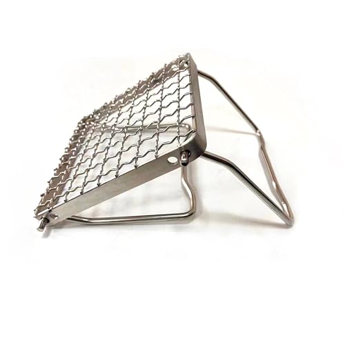 Foldable Camping Grill with Stainless Steel Woven Grate & Storage Bag