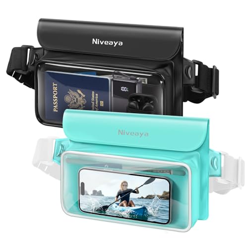 Floating Waterproof Fanny Pack for Phone, Passport & Cash - Black & Green