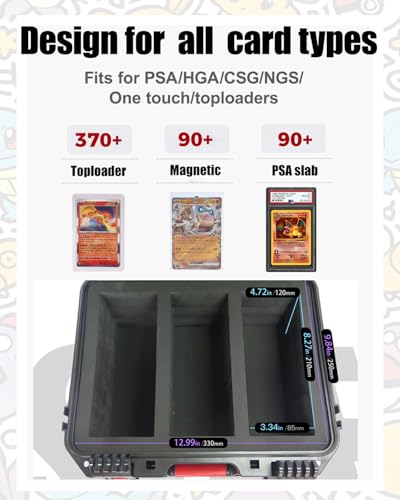 QINGUANG Graded Card Storage Box 3 Rows Upgraded - Large Capacity Safeguard