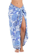 Women's Blue Pareo Wrap Beach Cover Up - One Size, Vibrant Swimwear Accessory