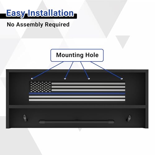 Neoaider Wall Mounted Police Gear Rack – Heavy Duty Metal Organizer for Uniforms & Equipment