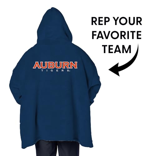 NCAA Unisex Oversized Sherpa Pullover Hoodie - Auburn Tigers Team Color, One Size
