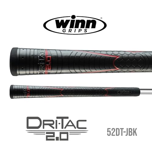 Golf Grip Bundle - 9 Standard Size Dri-Tac 2.0 Polymer Golf Grips Black and Red