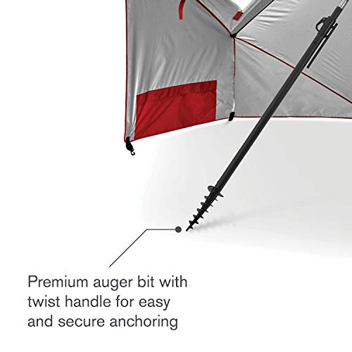 Sport-Brella UPF 50+ Red Umbrella Shelter with Side Panels & Tilt, Heavy-Duty Center Pole