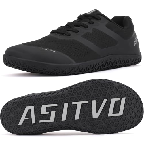 ASITVO Men's Wide Barefoot Zero Drop Cross Trainer Sneakers 14 Black