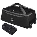 140L Large Foldable Travel Duffle Bag with Wheels - Black