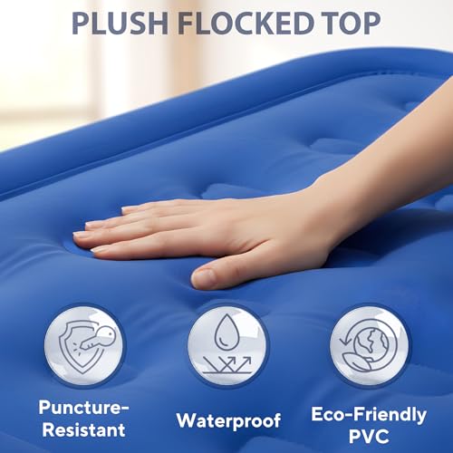 SoundAsleep Dream Series Queen Raised Air Mattress with Built-in Pump - Blue