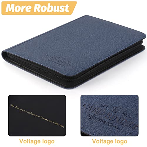 Blue Trading Card Binder with 540 Side Loading Pockets - 9 Pocket Album for Collectibles