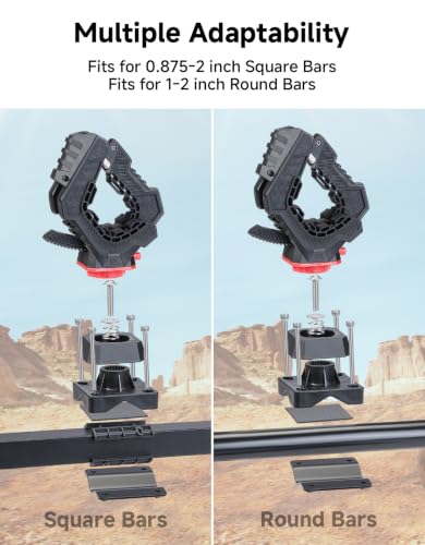 KEMIMOTO Ratcheting Hunting Tool Rack for UTV ATV - Quick Release Bow Holder
