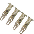 Multicam Tactical Gear Clip Set with MOLLE Webbing, HK Hook & Carabiner - 4PCS