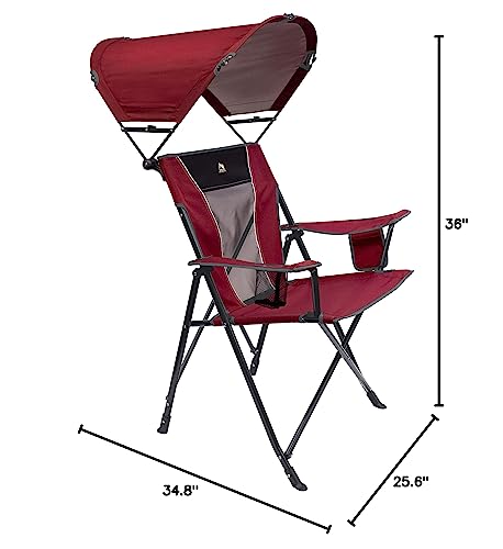 Sunshade Comfort Pro Folding Camping Chair with Canopy - Cinnamon Red - Variation of THIS listing