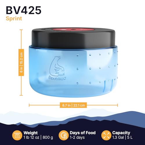 BearVault BV425 Sprint S Bear-Resistant Food Container for Camping & Backpacking