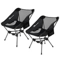 MOON LENCE Black 2 Pack Portable Camping & Backpacking Folding Chairs