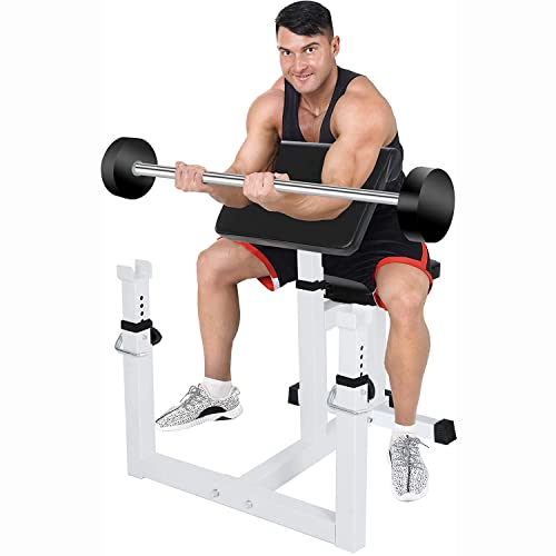 Preacher Curl Weight Bench with Adjustable Height, Heavy Duty 450LBS Capacity