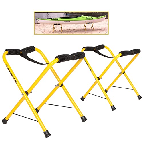 Suspenz Portable Folding Kayak Stand - Lightweight, Rustproof Aluminum Racks for Kayaks, Canoes & SUPs, 150 lb Capacity