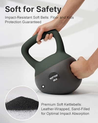 YOTTOY 25LB Green Soft Kettlebell for Strength Training & Home Workouts