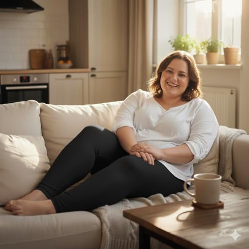 Plus Size Black Yoga Pants - 4X Tummy Control High Waist Leggings - Black & 4X
