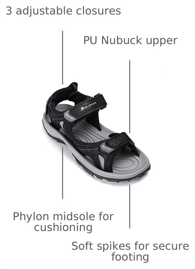 Men's Golf Sandals with Spikes - Adjustable Velcro Fit, Durable Synthetic Upper - Variation 10