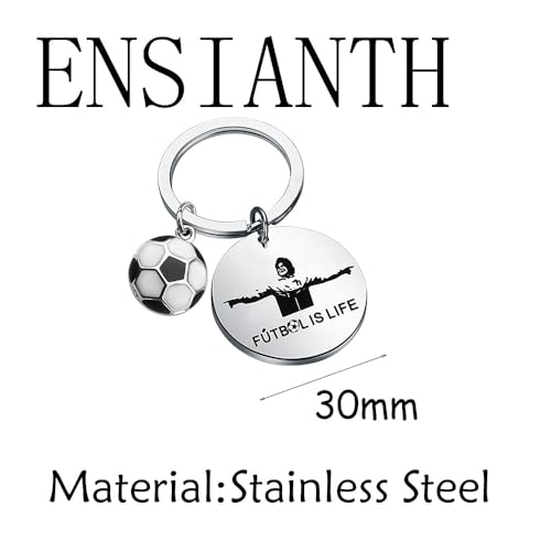 Soccer Fan Keychain - Futbol Inspired Football Lover Gift - Stainless Steel