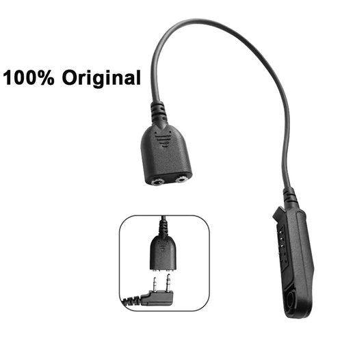 BAOFENG 2 Packs GMRS-9R Speaker Mic to 2 Pin K Plug Converter Adapter Cable UV-9R Pro Cord Connector UV-9G Headphone PTT Shoulder Microphone UV-5R Accessories Earphone Audio Cable