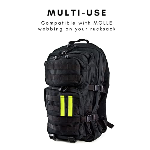 Green Reflective Bands for Cycling & Outdoor Safety - Molle Webbing Compatible (Pair of 2)