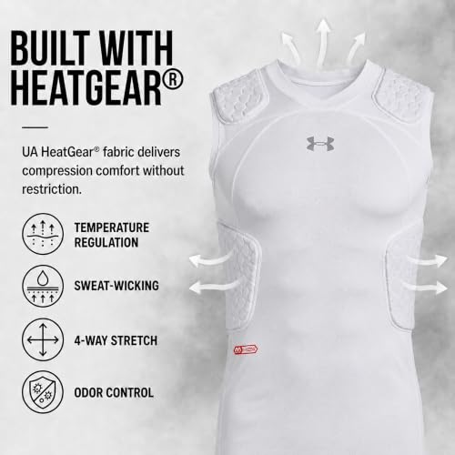 Under Armour Gameday Pro 5-Pad Football Compression Shirt Men White Medium