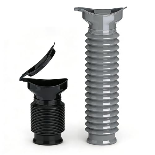 Pee Bottles for Men, Collapsible Emergency Urinal With Disposable Replacement Bags, Leakproof Car Pee Bottle for Men and Women, Set Urine Bottle, Travelling, Traffic Jams & Hiking (black and gray)