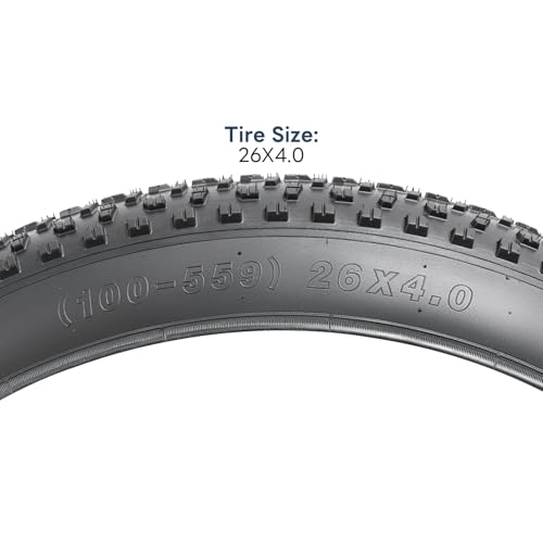 YUNSCM 26-Inch Fat Bike Tires - Set of 2, 4.0 Width, Off-Road & Mountain Compatibility