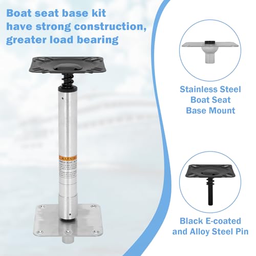 Boat Seat Pedestal Base Mount Kit with 7x7 Marine Plate and 3/4 Inch Rotating Post