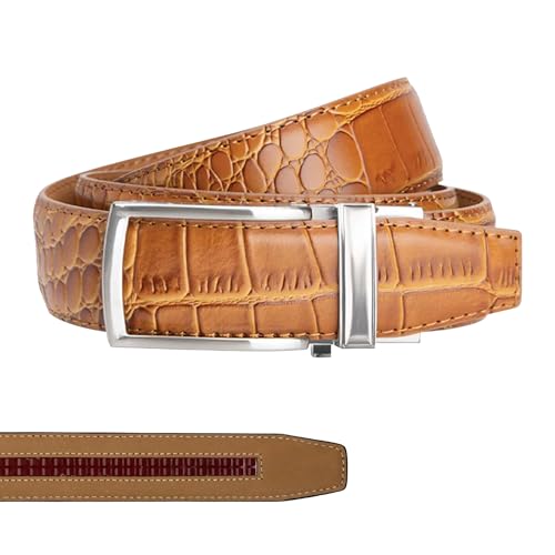 Nexbelt Aluminum Alligator Ratchet Golf Belt Tan 2.0 - Quick Release, Fits Up to 50"