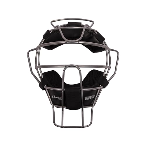 Champion Sports Ultra Lightweight Umpire Face Mask Adult DryTek Silver - Baseball & Softball Equipment