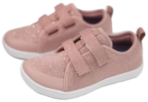 WHITIN Toddler Wide School Shoes - Boys & Girls Barefoot Play Footwear - Rose Shimmer Variation 9 Wide W81K