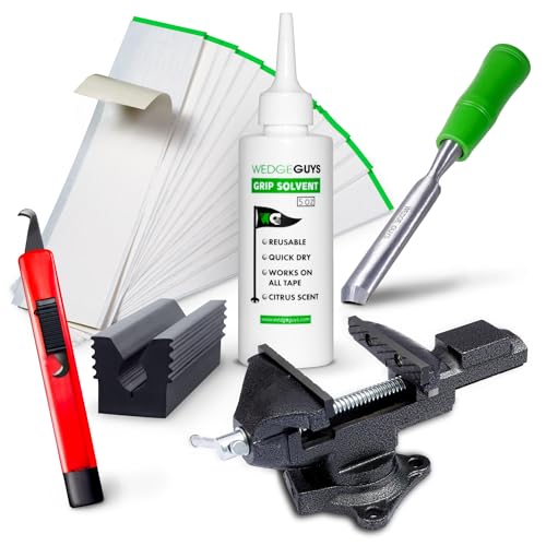 All In One Golf Grip Regripping Kit with Vise, Tape, Solvent & Tools - Professional Quality