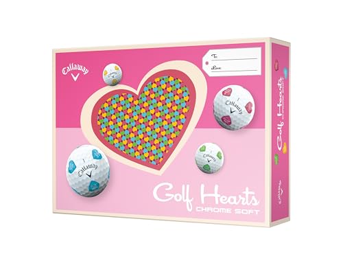 Callaway Chrome Soft 2026 Golf Balls - Truvis Hearts, One Dozen, Tour Performance