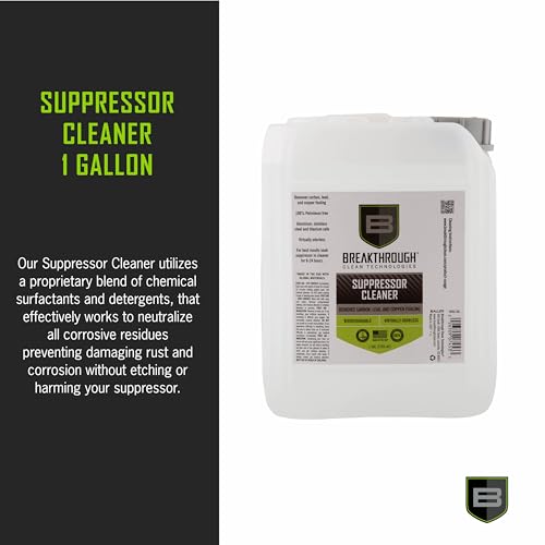 B Breakthrough Clean Technologies Suppressor Cleaner 128 Fl Oz - Heavy Carbon & Lead Deposits Remover