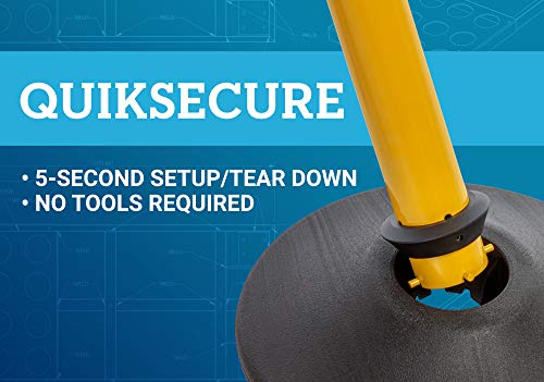 US Weight Yellow Steel Crowd Control Stanchion with 7.5-Foot Retractable Chevron Belt