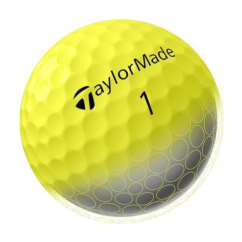 TaylorMade Speedsoft Ink Golf Ball - Yellow, 12 Pack, Low Compression, Bright Visibility