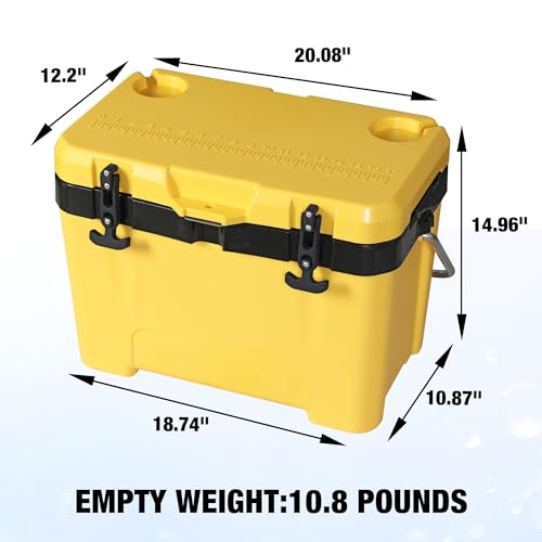 Yellow Jacket 27 Quart Portable Ice Cooler with Insulation & Heavy Duty Handle