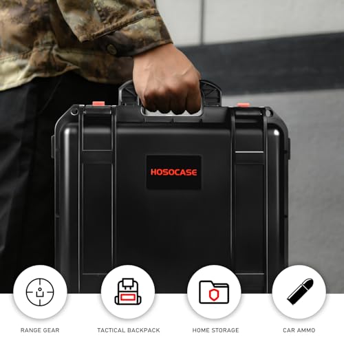 HOSOCASE 3-Layer Waterproof Ammo Storage Box 1296 Rounds for 9mm, .380, .45 ACP
