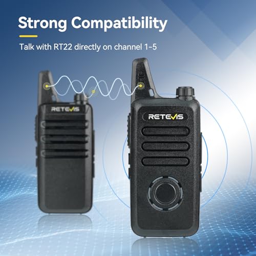 Retevis RT22S Walkie Talkies with 10-Way Charger - Portable 2-Way Radio Set for Adults
