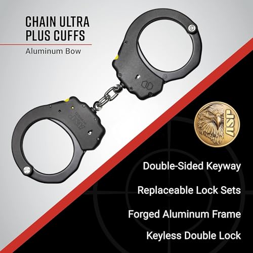 ASP Plus Cuffs Keyless Double-Locking Aluminum Chain Handcuffs - Ultra Plus 1 Pawl