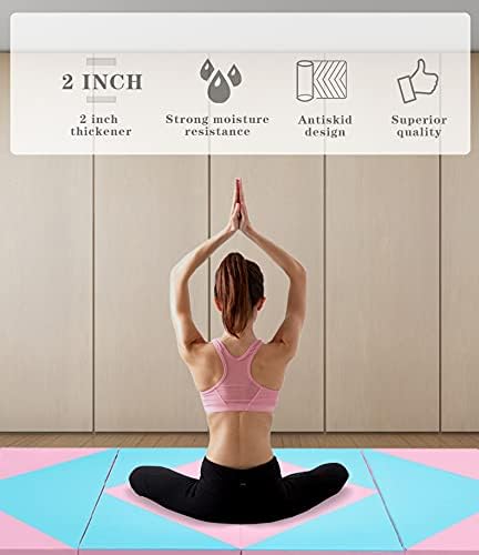 Skiennix Foldable Gymnastics Mat - Durable Exercise Aerobics Mat for Kids & Adults | 6/8/10 Feet Options